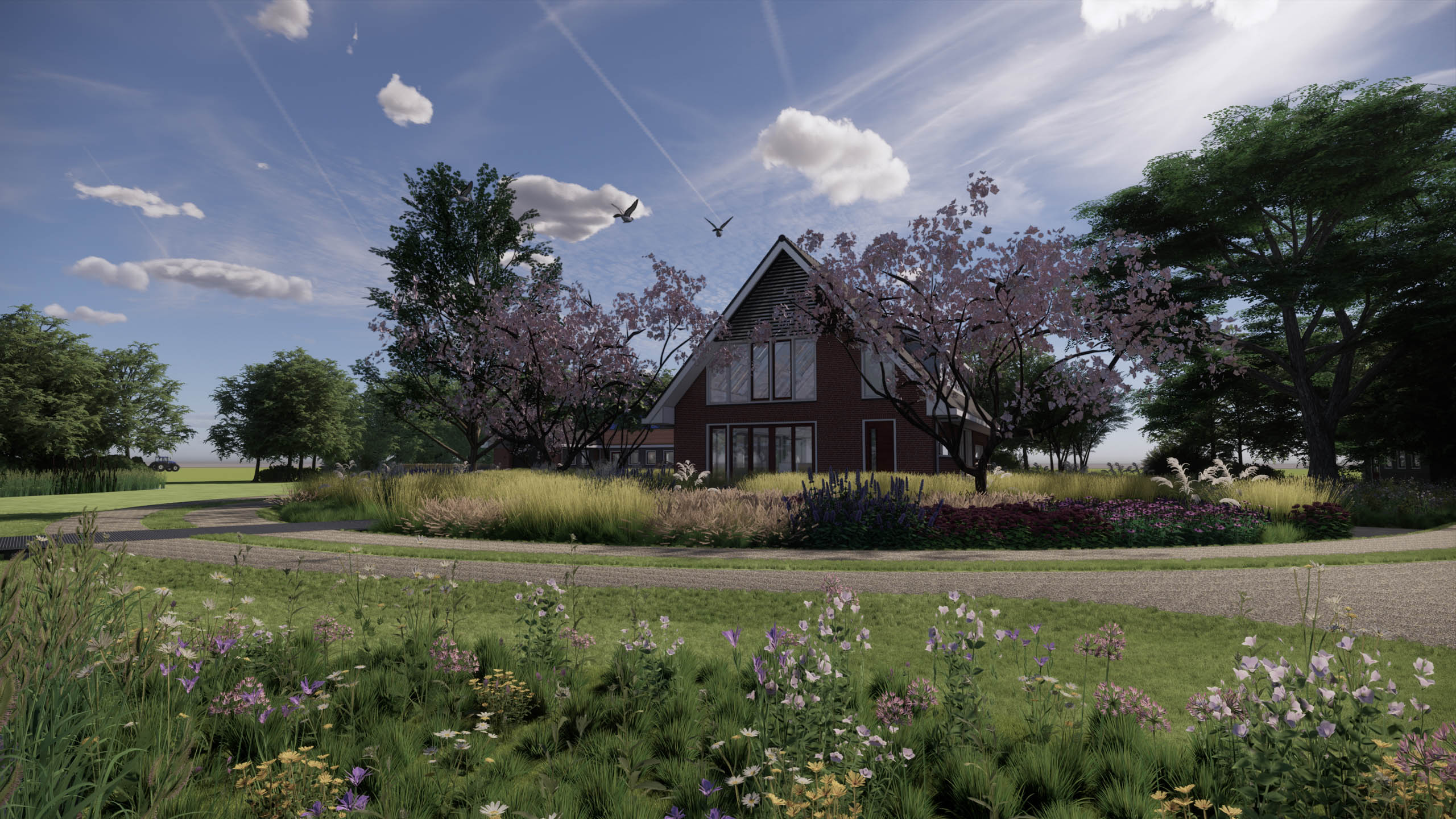 Kleurrijke natuurlijke tuin
