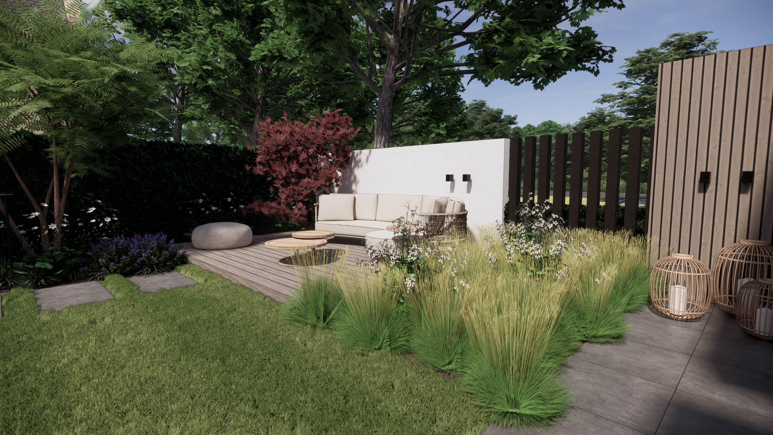 loungehoek in tuin loungehoek in tuin